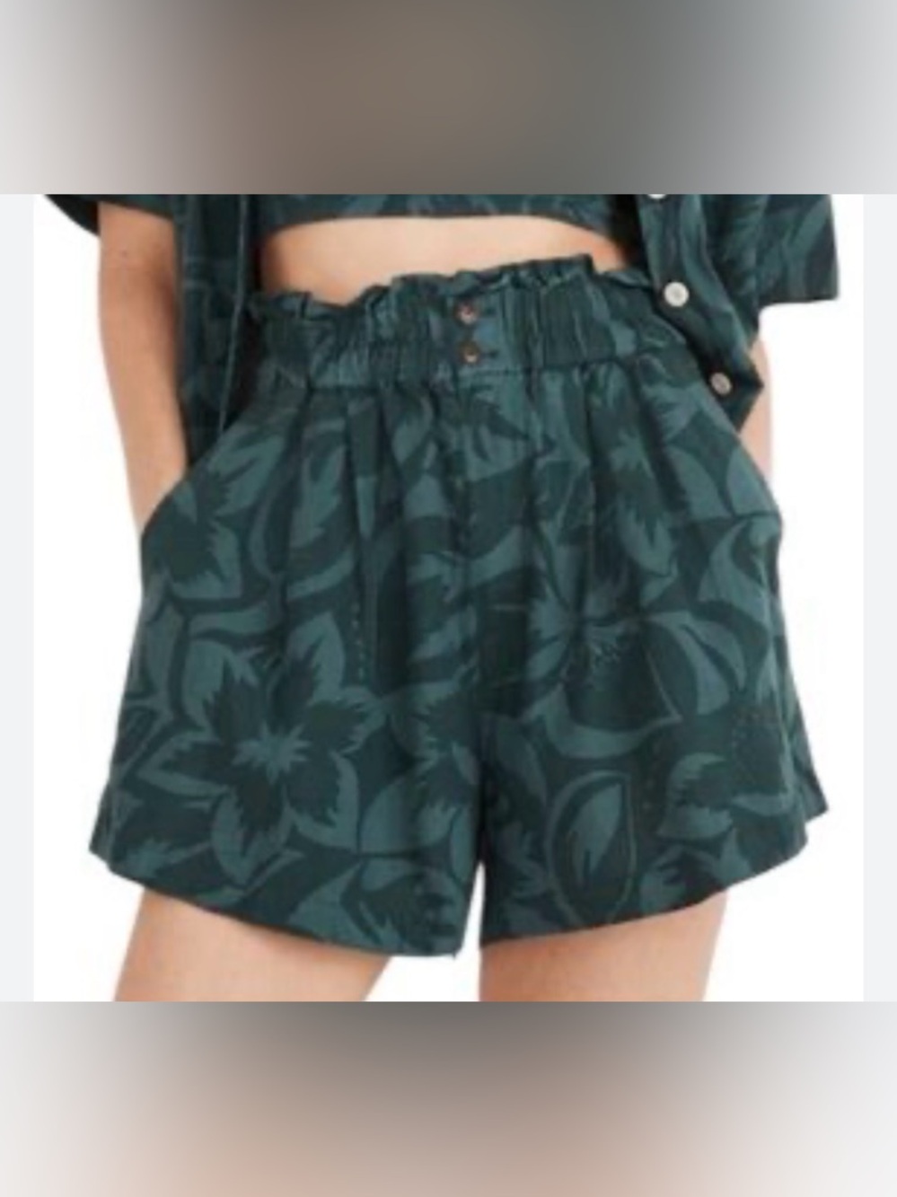 Madewell Linen-Blend Pull-On Paperbag Shorts in Tropicale Floral Size S